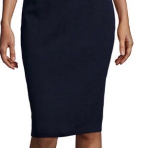 ST. JOHN Santana Knit Pencil Skirt Navy Midi EUC